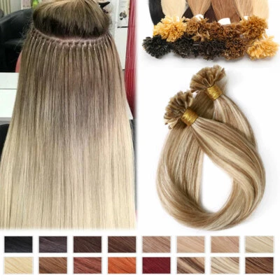 Ombre 100% Remy Echthaar Keratin Bonding Hair Extensions Full Head 200 Strähnen