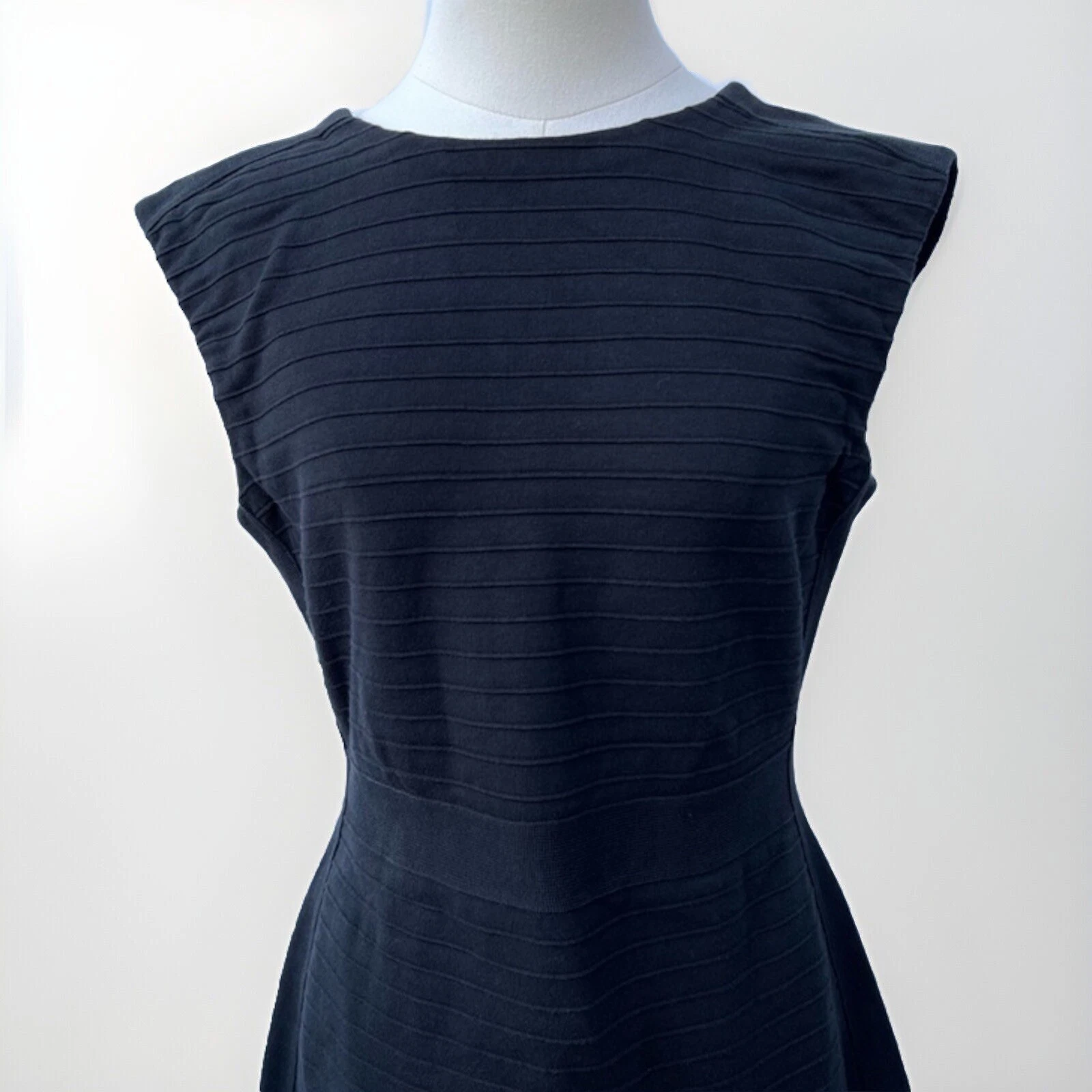 Abito donna Tory Burch piccolo body maglia righe tubino senza maniche ufficio