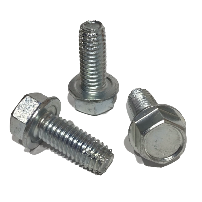 Steel Thread Cutting Screw – Zinc Plated, Hex Washer Head, Slotted Drive, Type F, 1/4-20 X 3/4", Pack Of 50