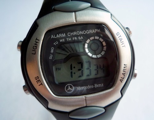 Mercedes Benz Classic Retro LCD Digital Sport Alarm Design Chronograph Watch - Picture 11 of 23