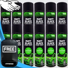12 x 500ml AUTOTEK Professional Matt Black Spray Paint Aerosol Can MB500 +G+M