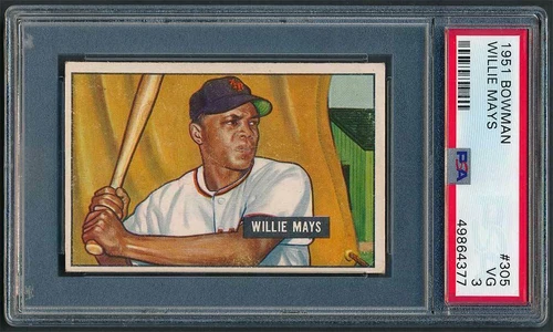 1951 Bowman Willie Mays #305 PSA 3 VG No creases/wrinkles