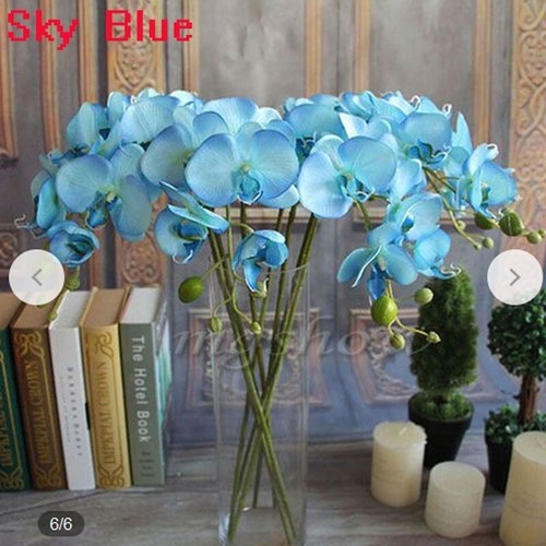 2X Künstliche Schmetterling Orchidee Gefälschte Phalaenopsis Seidenblume Home Hochzeit Dekor - Bild 14 von 22