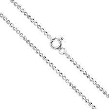Sterling Silver Necklace Ball Chain Diamond Cut Beads