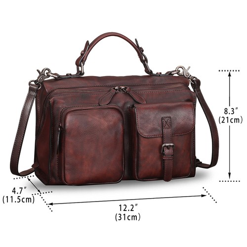 Genuine Leather Purse and Handbag Women Satchel Classical Crossbody Shoulder Bag - Picture 6 of 16