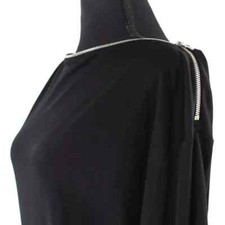 MCQ Alexander McQueen Black Dress Size XS, Zipper Neck & Shoulder Asymmetric