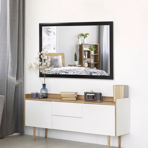 Bathroom Wall Mirror Vanity Mirror with Frame for Home Decor Round/Rectangular - Picture 29 of 40