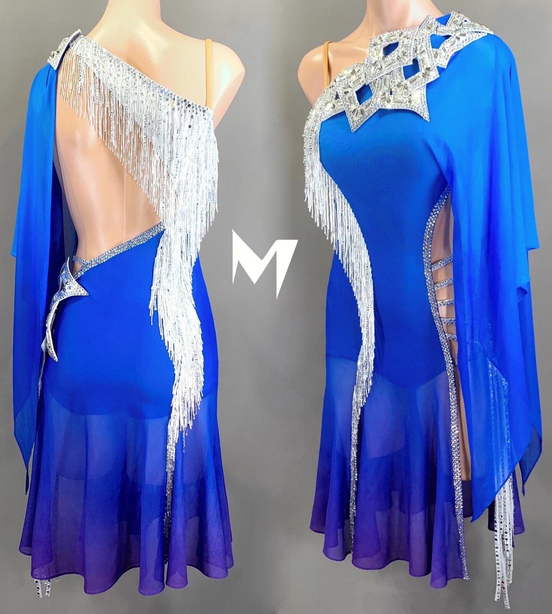 Designer Latin Rhythm Ballroom Competition Dress - Michael Chen Brand -  size 0-4