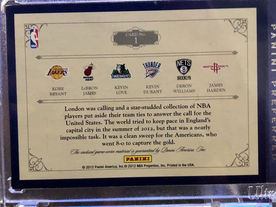 ☄️2012-13 Panini Preferred Booklet LONDON Kobe LeBron Durant Harden /199 👀🔥 - Image 3 of 4