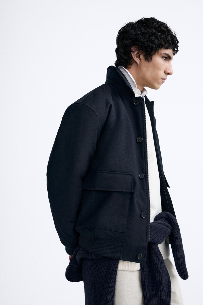 New Zara Technical Jacket w Pockets Bomber S 3286/501 New Zara Technical Jacket w Pockets Bomber S 3286/501