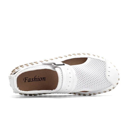 Herren Sport Geschlossene Zehe Sandalen Sommer Leder Schuhe Strand Fischer Flache Hausschuhe - Bild 34 von 42