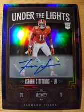 2020 Isaiah Simmons Legacy Under the Lights Sapphire Rookie Auto 1/35 Cardinals 