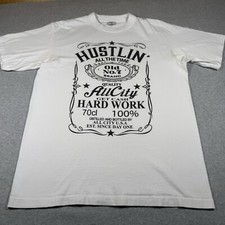Hustlin All Day Shirt Adult Extra Large White Au City Old Number 7 Streetware