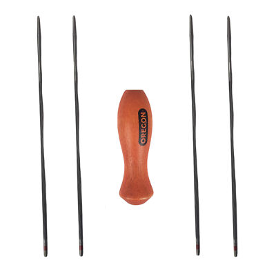 Oregon Double Cut Round Chainsaw Files (4 PK) & Handle (1) Kit  / 5/32  / 70504