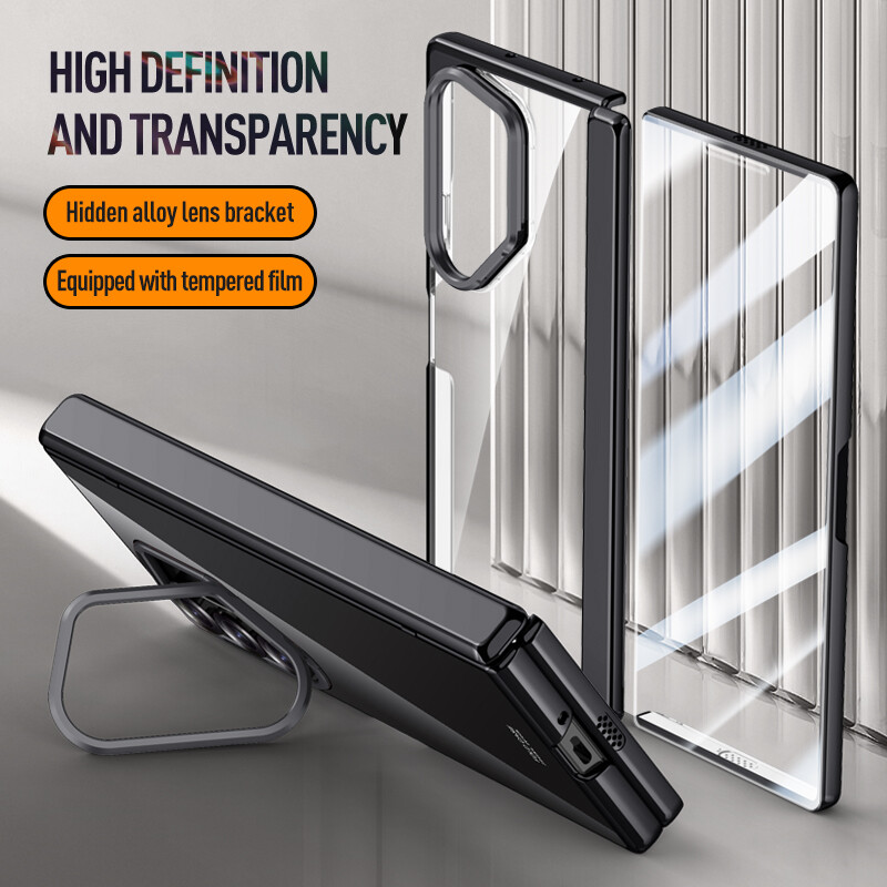 Samsung Galaxy Z Fold 6 Clear MagSafe Case with Stand & Anti-SPY Screen Protection-image