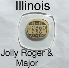 Vintage NOS Illinois Jolly Roger & Major  Glass Watch Crystal Wristwatch