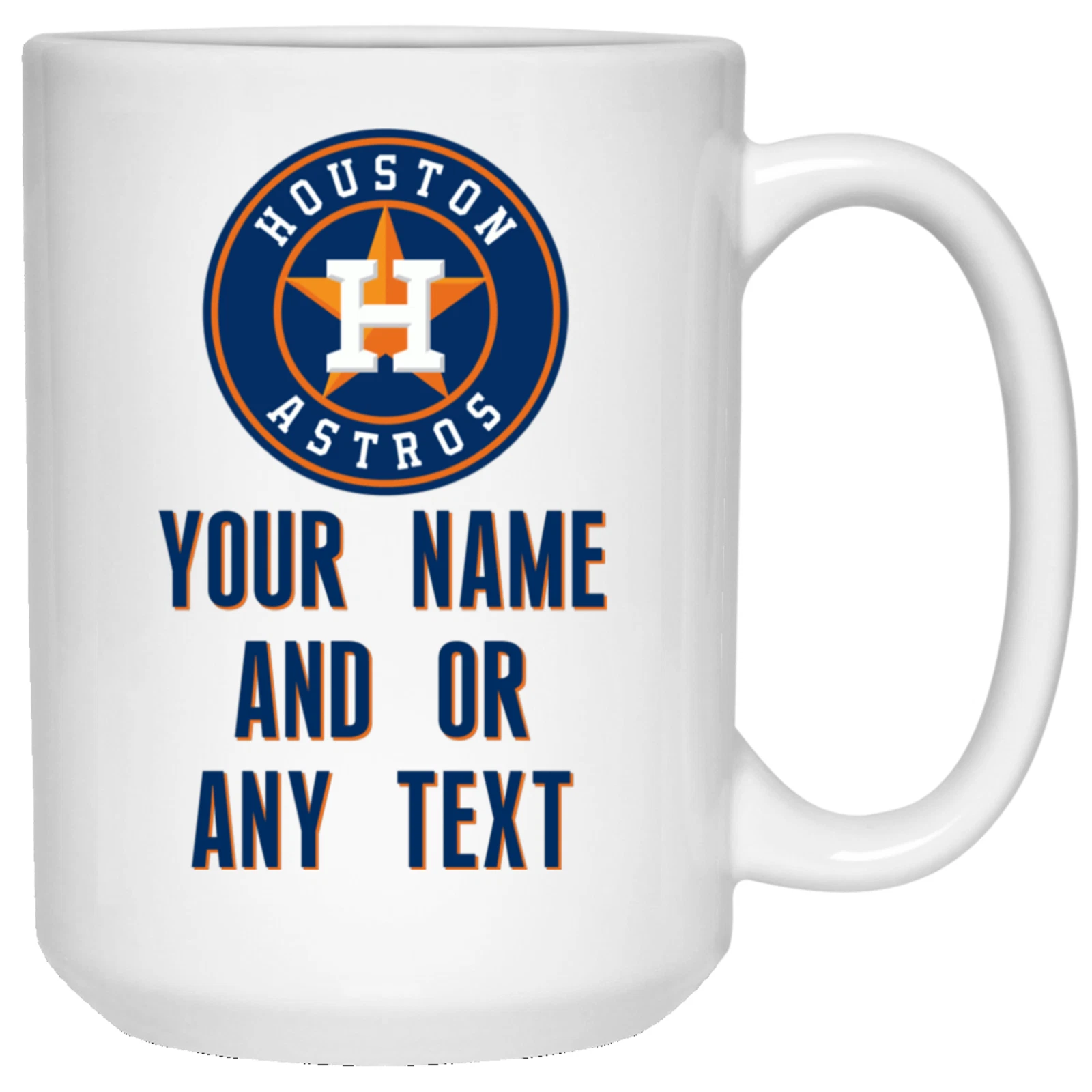 Custom Personalized Houston Astros White Ceramic Coffee Mug Cup