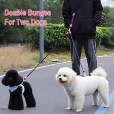 Double Dog Leash No-Tangle Dogs Lead Reflective w/ Swivel Coupler Padded Handle