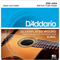 D'addario Ej83l Gypsy Jazz Acoustic Guitar Strings 10-44 Light Gauge Ball End D'addario Ej83l Gypsy Jazz Acoustic Guitar Strings 10-44 Light Gauge Ball End