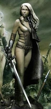 1:24 75mm Resin Figure Model Kit Sexy Girl Female Warrior Fallen Angel Unpainted