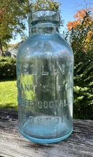 LARGE SIZE MELLIN'S INFANT'S FOOD DOLIBER GOODALE BOSTON 1890s HAND BLOWN BOTTLE