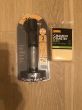 NOWE Auto XS Awaryjne narzędzie drogowe Czarne baterie w zestawie i podkładka koziowa