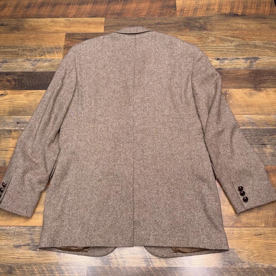 Brooks Brothers Tweed Blazer 42R Tan Lambswool Sport Coat - Image 2 of 4