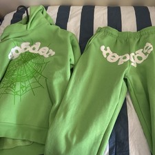 DM B4 BUY!!!Green Rhinestone Sp5der Sweatsuit...