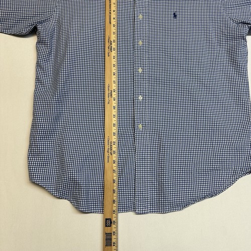 Ralph Lauren Golf Tilden Hemd Herren Large Blau Gingham Kariert Langarm Pony - Bild 4 von 5