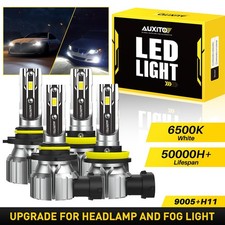 9005 H11 LED Headlight KIT Combo Bulbs 6500K High & Low Beam Super Bright White