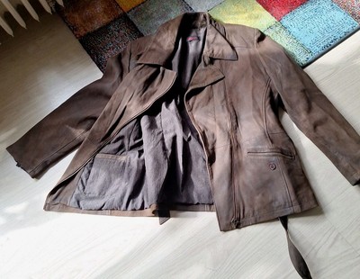 Echtleder - Jacke im Bikerstil  
