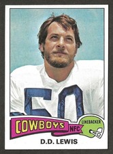 1975 Topps #118 D. D.  LEWIS Dallas Cowboys CREASE FREE 11