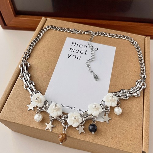 Preal Flower Charm Clavicle Chain Sweet Cool Y2k Jewelry Women Girl Valentine - Picture 4 of 8