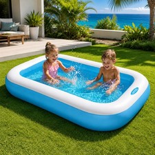 Gartenpool Planschbecken aufblasbar 166x100x25cm Familienpool für Kinder