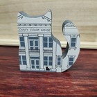 Cat's Meow Village Cat Shape County Court House Shelf Sitter