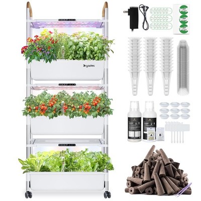 Indoor Hydroponic Growing System with 81 Pods Herbs Garden Kit with 30W Led G...