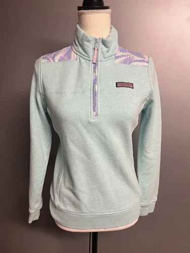 Women’s Vineyard Vines XXS 1/4 Zip Pullover Sweatshirt Sea green