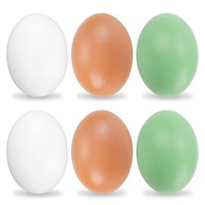 6Pcs Wooden Fake Nest Eggs Easter Eggs for Craft hens to Lay Eggs 3 Colors