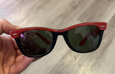 Vintage B&L Ray-Ban Sunglasses WAYFARER 5022 Black Ebony Red