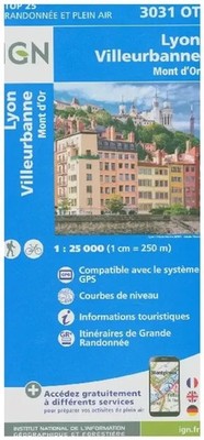 3031OT Lyon Villeurbanne | Französisch | (Land-)Karte | 2023 | IGN-Frankreich