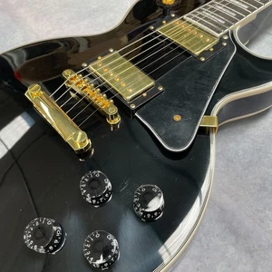 Black Electric Guitar Solid Wood Gold Hardware Rosewood Fretboard HH Free Ship