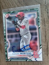 Elehuris Montero Signed 2021 Bowman Camo Baseball Card Cardinals #BP-116