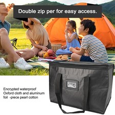Meal Delivery Bag Pizza Bag Replacement Takeaway Warm Cold Bag 16L/28L/50L Black