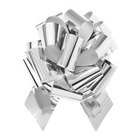 "14\" Metall. Zugschleife Geschenkband, Silber"