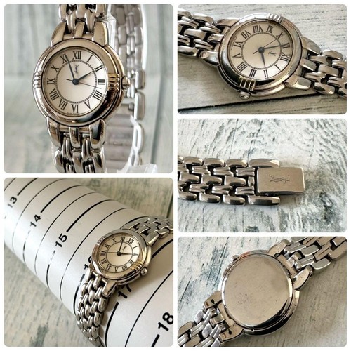 Yves Saint Laurent Used Watch Silver YSL Ladies Rare White x Silver - Picture 2 of 4