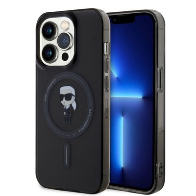 Karl Lagerfeld iPhone 15 Pro TPU Hülle Hardcase - Magsafe - Ikonik - Schwarz