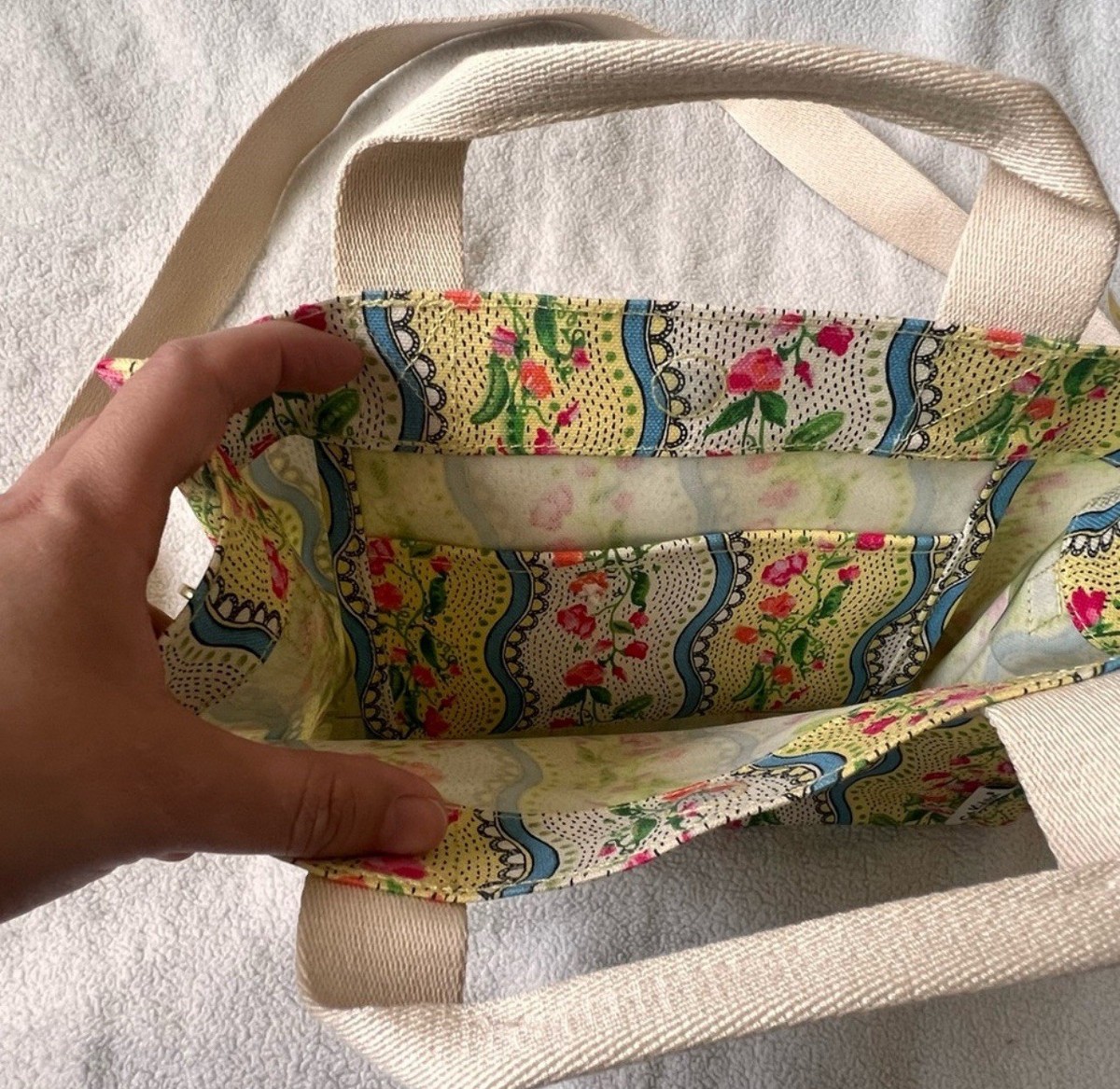 Cath Kidston White Floral Crossbody Tote Bag View 3