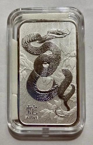 2025 Australia 1 oz .9999 Silver Snake Bar Perth Mint Brilliant Uncirculated