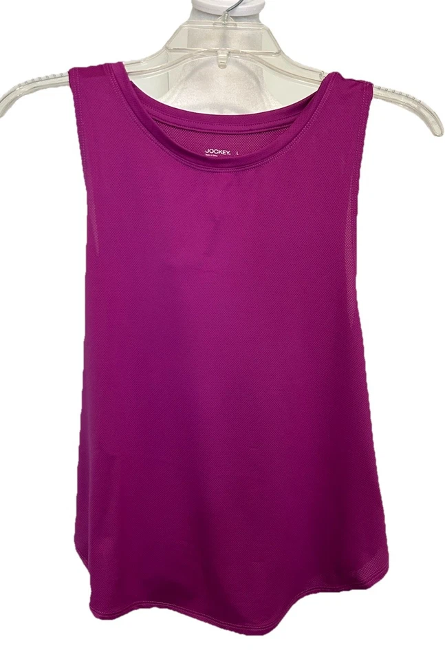 Camiseta sin mangas Jockey Sport púrpura de malla para mujer talla Lrg nueva con etiquetas Foto 2 de 4