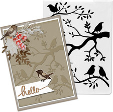 Birds on Branches Background Plastic Embossing Folders for Card Making Branch Le